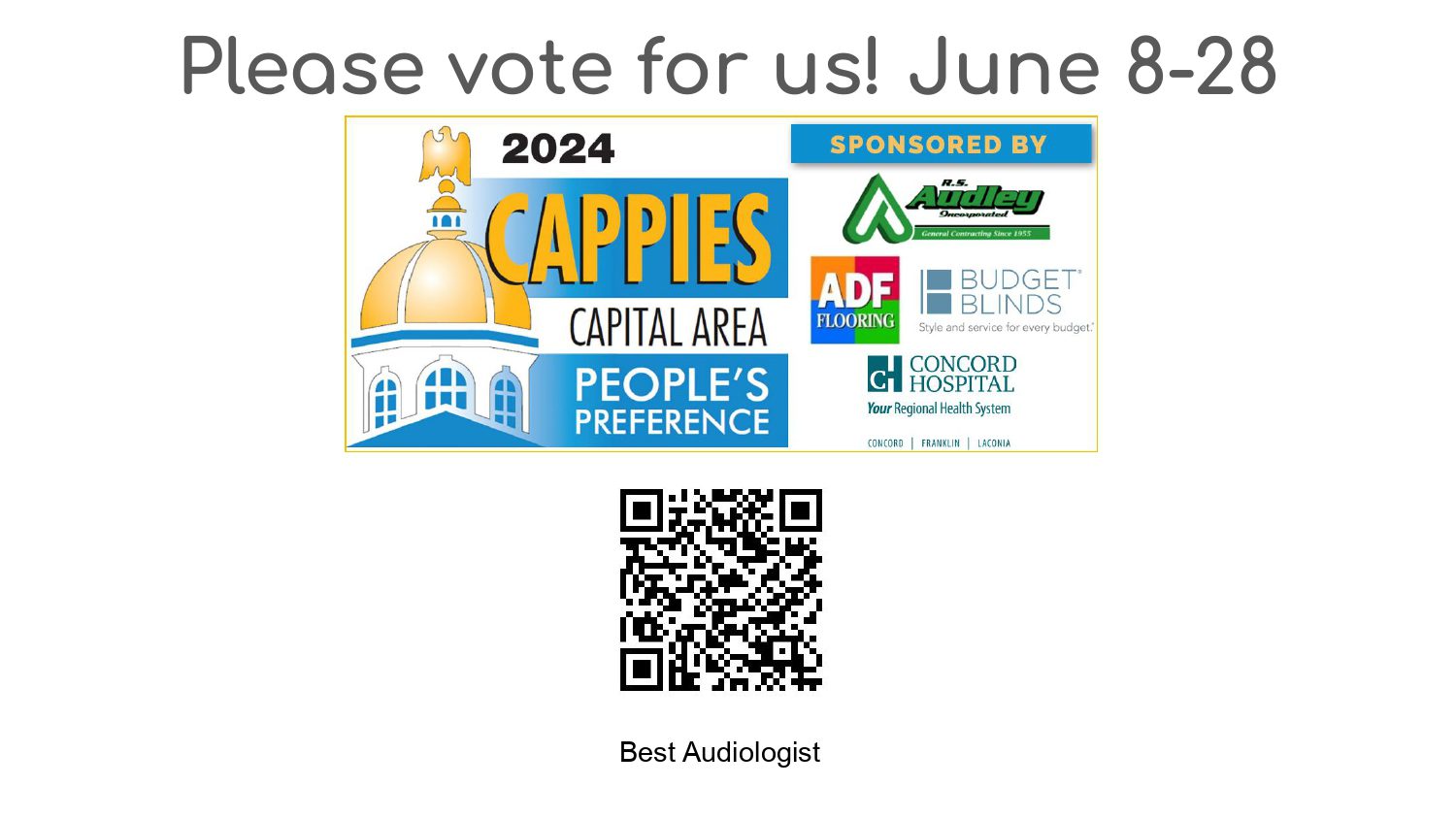 2022 Cappies Capital Area People's Preference. Scan the QR code with your phone or vote online. Show your support by voting for us in the first round of the 2022 Cappies! Round 1 is May 1 through May 31